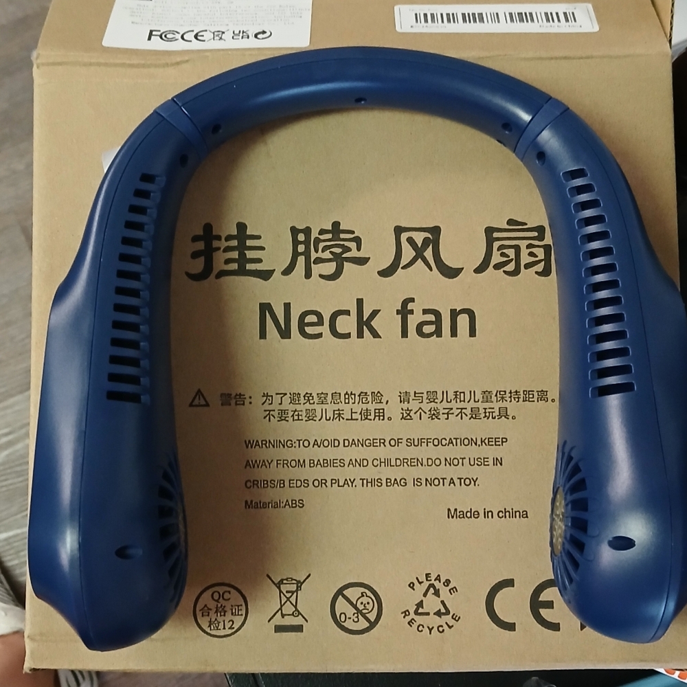 Blue Portable Neck Fan